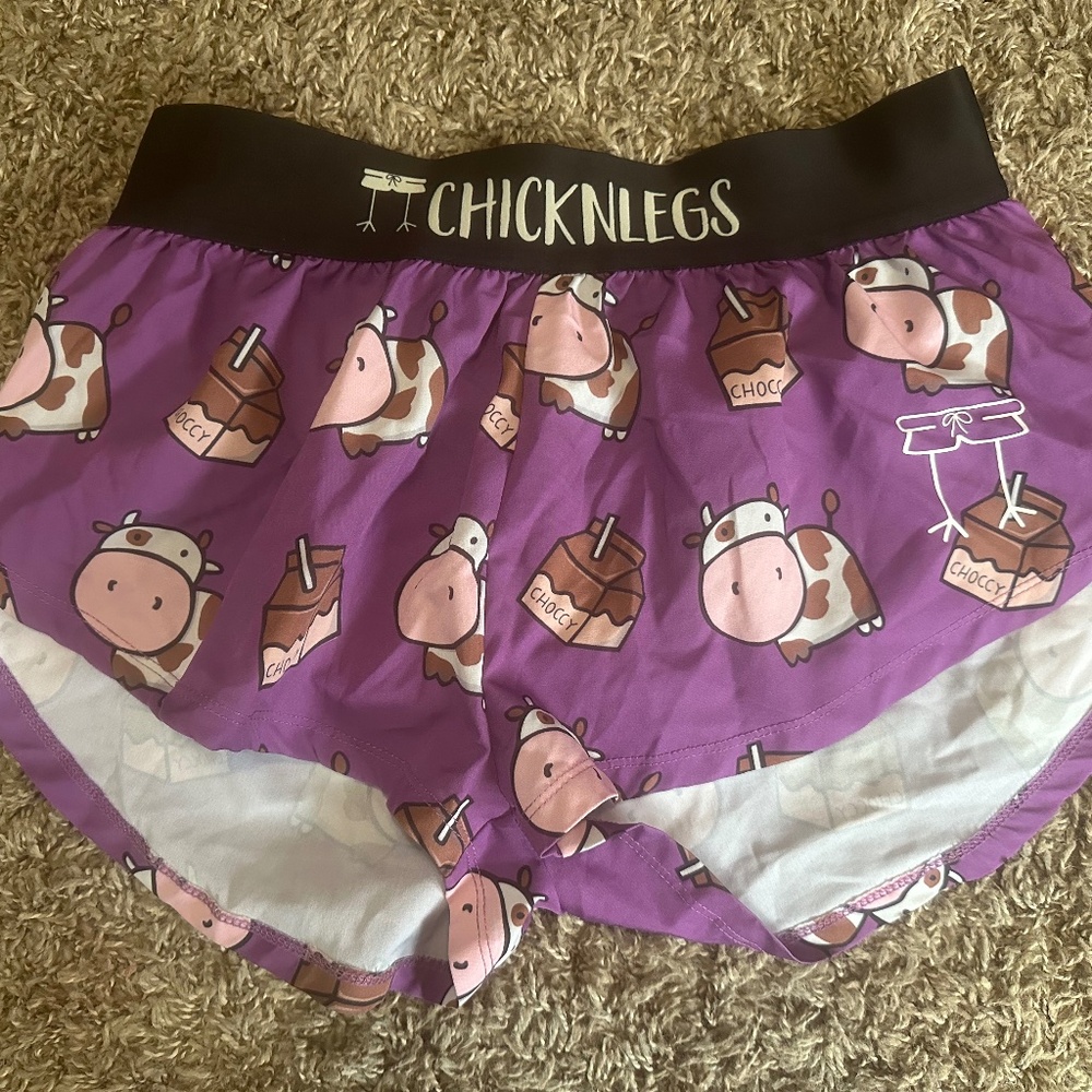 Chicknlegs Women's Chocolate Milk Cow Running Shorts